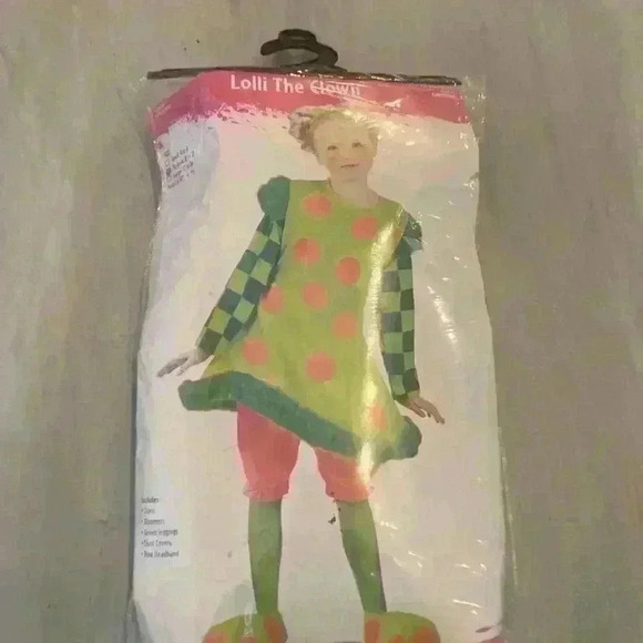 Lolli the Clown Costume Little Girl Size 8-10 Size Medium Halloween Fun Clown - Picture 8 of 9
